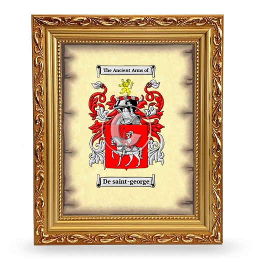 De saint-george Coat of Arms Framed - Gold